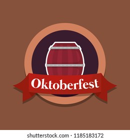 oktoberfest label with barrel beer