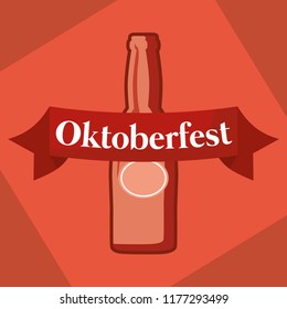 oktoberfest label with beer bottle