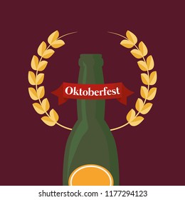 oktoberfest label with beer bottle