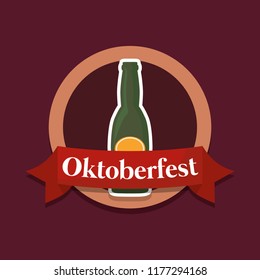 oktoberfest label with beer bottle