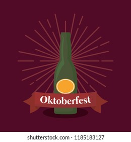 oktoberfest label with beer bottles
