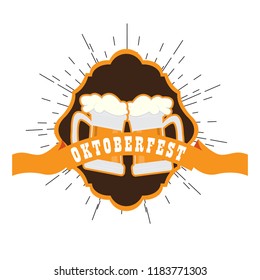 Oktoberfest label with beer icons