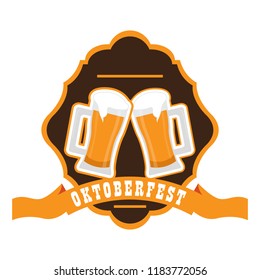 Oktoberfest label with beer icons