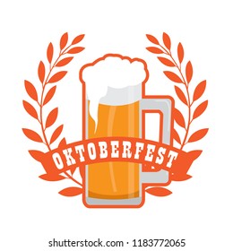Oktoberfest label with beer icons