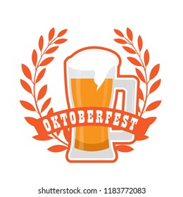 Oktoberfest label with beer icons