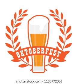 Oktoberfest label with beer icons