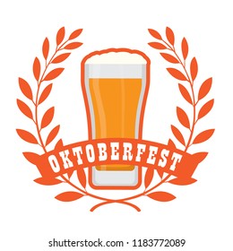 Oktoberfest label with beer icons
