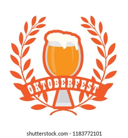 Oktoberfest label with beer icons
