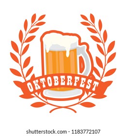 Oktoberfest label with beer icons