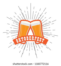 Oktoberfest label with beer icons