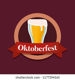 oktoberfest label with beer jar