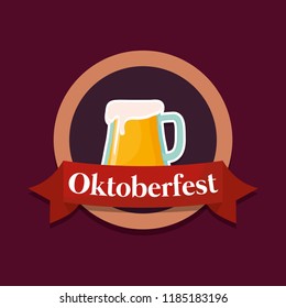 oktoberfest label with beer jar