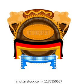 Oktoberfest label with flags