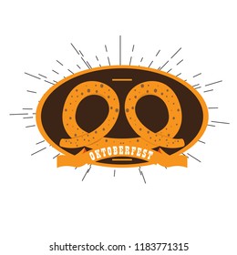 Oktoberfest label with a pretzel icon