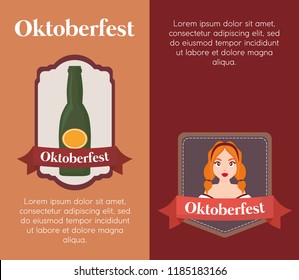 oktoberfest label with set icons