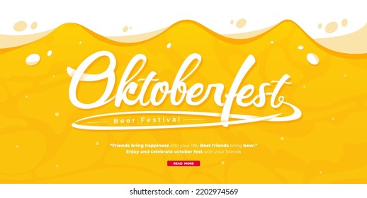 Oktoberfest lettering banner template illustration