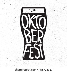 Oktoberfest Lettering. Beer festival handmade design element for badge, sticker, poster and print, t-shirt, apparel. Vector