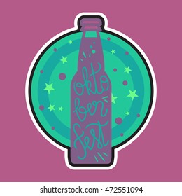 Oktoberfest Lettering. Beer festival handmade design element for badge, sticker, poster and print, t-shirt, apparel. Vector