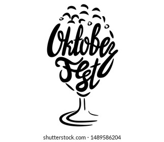 Oktoberfest lettering black color in the form of a glass