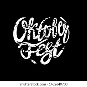 Oktoberfest lettering in the form of a heart with the effect of a chalk inscription
