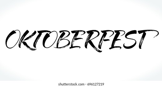 Oktoberfest lettering. Handwritten modern calligraphy, brush painted letters. Vector illustration. Template for banners, posters, merchandising, gift cards, or photo overlays.