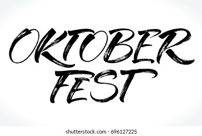 Oktoberfest lettering. Handwritten modern calligraphy, brush painted letters. Vector illustration. Template for banners, posters, merchandising, gift cards, or photo overlays.