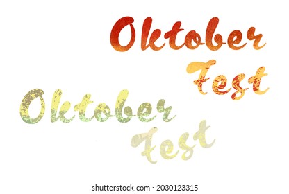 Oktoberfest Lettering template on hand drawn watercolor background, trace watercolor background.