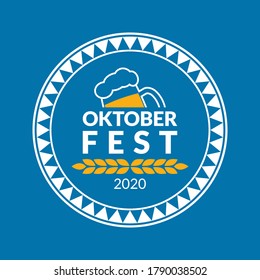 Logo, Abzeichen oder Etikettensatz des Oktoberfests. Bierfestival-Poster oder Bannerdesign-Elemente. Deutsche Festzeichen. Stempel- oder Robbensammlung mit Bierkrug. Vektorgrafik.