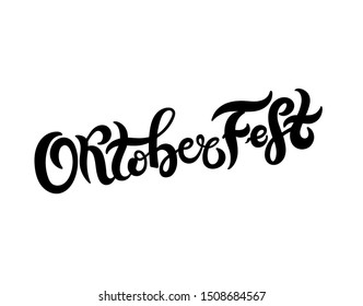 Oktoberfest. Logo for Beer Festival in Bavaria. Hand drawn lettering. Vector illustration