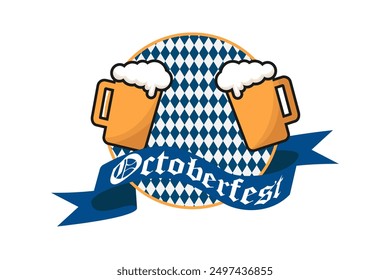 Oktoberfest logo or label. Beer festival vintage design. October festival emblem, poster or banner template.