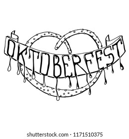 oktoberfest logo Vector hand drawn illustration, abstract baroque style, fantasy, occultism, tattoo art, template for card, poster banner print for t-shirt.
