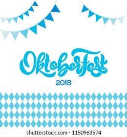 Oktoberfest logotype. Beer festival banner. Vector illustration of Bavarian festival design. Lettering typography for logo, poster, card, postcard, t-shirt.