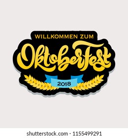 Oktoberfest logotype. Beer festival banner. Vector illustration of Bavarian festival design. Lettering typography for logo, poster, card, postcard, t-shirt.