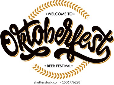 Oktoberfest logotype. Beer Festival vector banner. Lettering typography for logo, poster, card, postcard