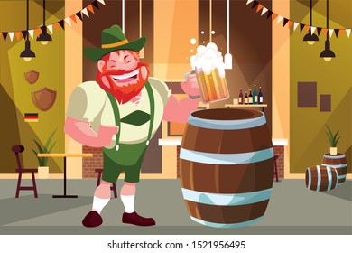 Oktoberfest man design, Germany festival celebration europe landmark munich culture and party theme Vector illustration