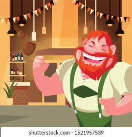 Oktoberfest man design, Germany festival celebration europe landmark munich culture and party theme Vector illustration