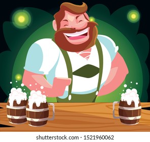 Oktoberfest man design, Germany festival celebration europe landmark munich culture and party theme Vector illustration