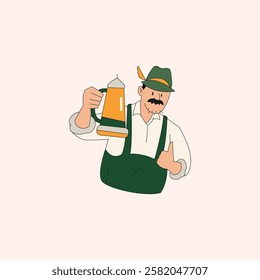 Oktoberfest A Man Illustration for design needs, Landing Pages, Animation, Apps, Presentations, Content Creator and other Promotions