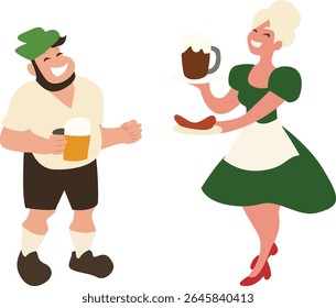 Oktoberfest Homem Oktoberfest mulher salsicha de cerveja