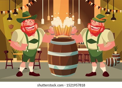 Oktoberfest men design, Germany festival celebration europe landmark munich culture and party theme Vector illustration