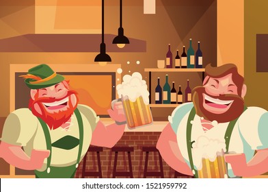 Oktoberfest men design, Germany festival celebration europe landmark munich culture and party theme Vector illustration