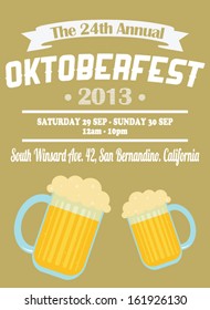 Oktoberfest Minimalist Retro Poster. Vector Template.