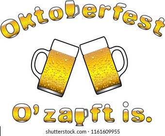 Oktoberfest motif in beer font