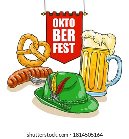 Oktoberfest Party Clipart Elements Isolated On Stock Illustration ...