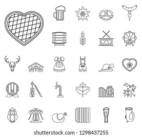 "Oktoberfest" in Munich - Iconset (Icons) / with German Inscription