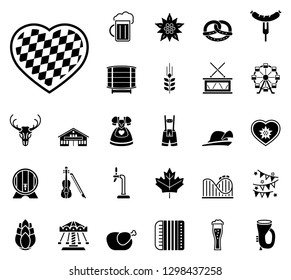 "Oktoberfest" in Munich - Iconset (Icons) / with German Inscription