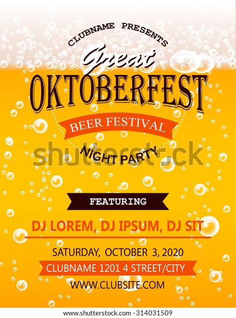 Oktoberfest Nachtparty Flyer Design Vorlage Vektorgrafik Bier Festivalposter Stock Vektorgrafik Lizenzfrei