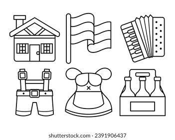 oktoberfest objects vector illustrations set