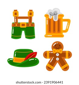 oktoberfest objects vector illustrations set