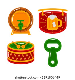 oktoberfest objects vector illustrations set